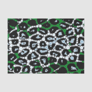 Grüner Cheetah-Kreis abstrakt Seidenpapier