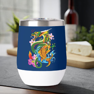 Grüner chinesischer Drache Koi