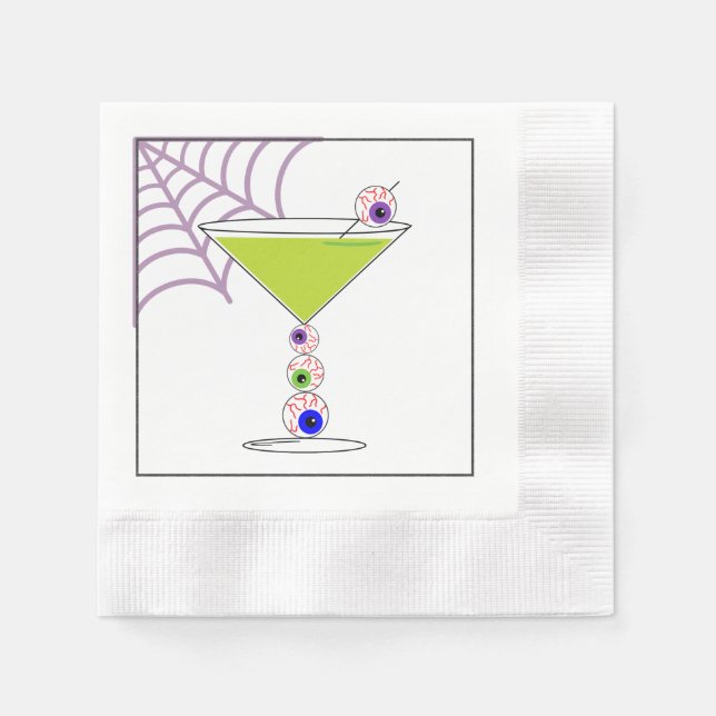 Grüner Cocktail Halloween Glaspapier Napkin Serviette (Vorderseite)