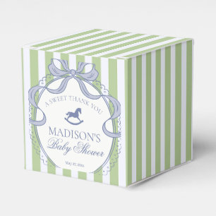 Grüner Coquette-Bogen Schaukelpferd Baby Shower Geschenkschachtel