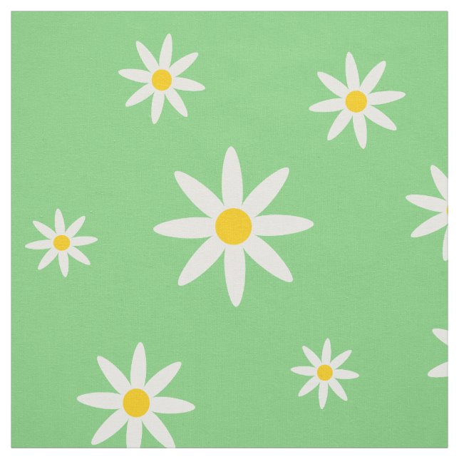 Grüner Daisy-Stoff Stoff (Muster)