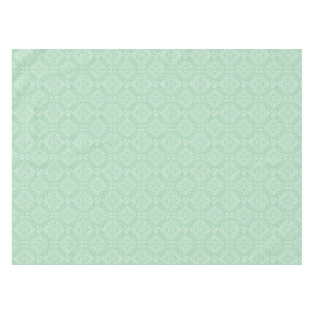 Grüner Damast-Muster Tischdecke (Vorderseite (Horizontal))