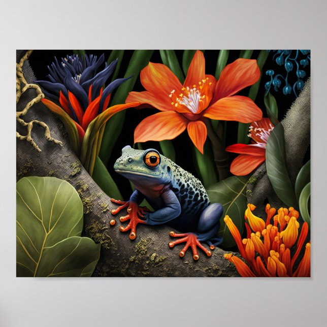Grüner Dart Frosch Poster (Vorne)
