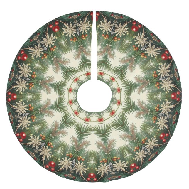 Grüner Dekorativer Baumschurz Polyester Weihnachtsbaumdecke (Vorderseite)
