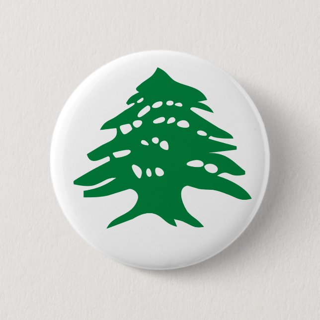 Grüner der Libanon-Zedern-Baum Button (Vorderseite)