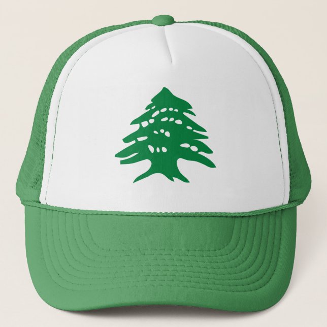 Grüner der Libanon-Zedern-Baum Truckerkappe (Vorderseite)