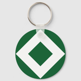 Grüner Diamant, feine weiße Grenze Schlüsselanhänger