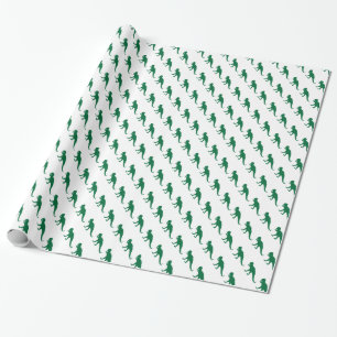 Grüner Dinosaurier Geschenkpapier