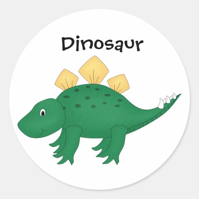 Grüner Dinosaurier Runder Aufkleber (Vorderseite)