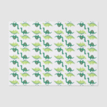Grüner Dinosaurier-Seidenpapier