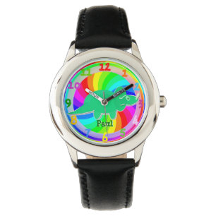 Grüner Dinosauriertriceratops-kundenspezifische Armbanduhr