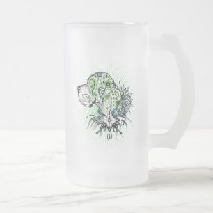 Grüner Dogge Mattglas Bierglas