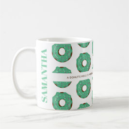 Grüner Donut-Becher mit Namen und Zitat Kaffeetasse