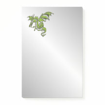 Grüner Drache auf Silber