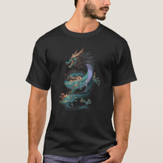 Grüner Drache, chinesischer Drache Cartoon Comicen T-Shirt