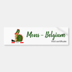 Grüner Drache der Stadt Mons, Belgien Autoaufkleber