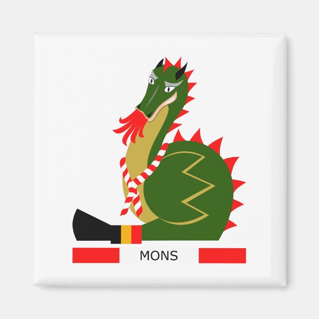 Grüner Drache der Stadt Mons, Belgien Magnet (Vorne)