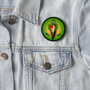 Grüner Drache Doudou Ducasse Button