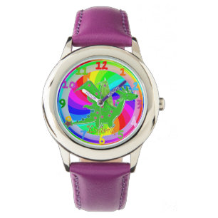 Grüner Drache-Kinderuhr kundengerechte Armbanduhr