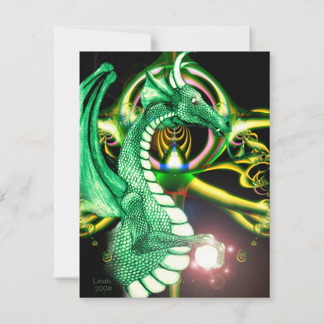 Grüner Drache ~*Lore*~ Einladung (Vorderseite)