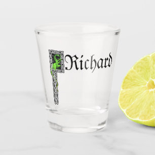 Grüner Drache mit keltischer Grenze Personalisiert Schnapsglas