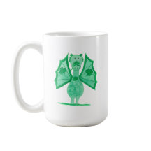 Grüner Drache mit Shamrocks