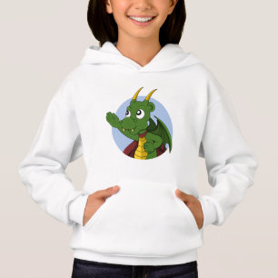 Grüner Drachen Cartoon Hoodie