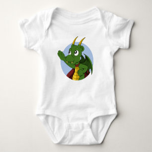 Grüner Drachenjunge Cartoon Baby Strampler