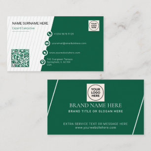 Grüner einfacher formaler QR-Code Beruflich modern Visitenkarte