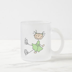 Grüner Eislauf-Mädchen-Becher Mattglastasse