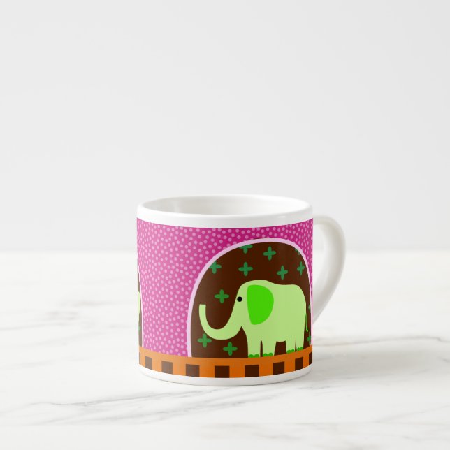 Grüner Elefant Espressotasse (Vorderseite Rechts)
