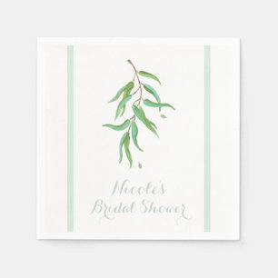 Grüner Eukalyptus Botanische Blätter Rustikale Hoc Serviette