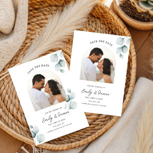 Grüner Eukalyptus einzigartig Modern Foto Elegant Save The Date
