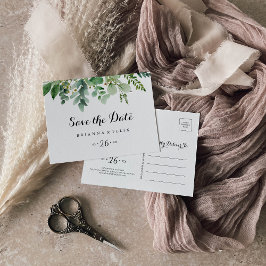 Grüner Eukalyptus Foliage Save the Date Postkarte