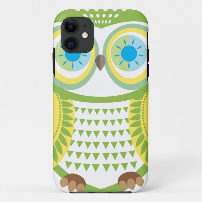 Grüner Eulen iPhone 5 Hülle (Rückseite)