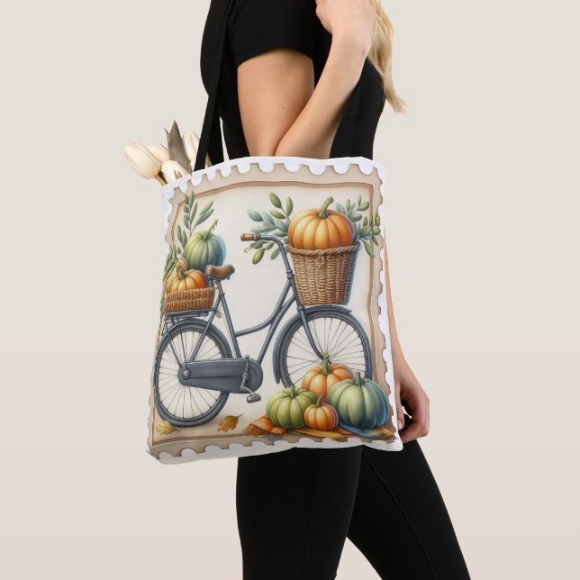 GRÜNER FALLAPFEL UND FLORALES FAHRRAD  TASCHE (Von Nahem)