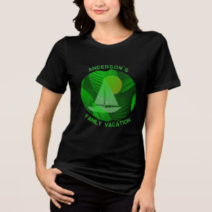 Grüner Familienurlaub Grafischer T - Shirt