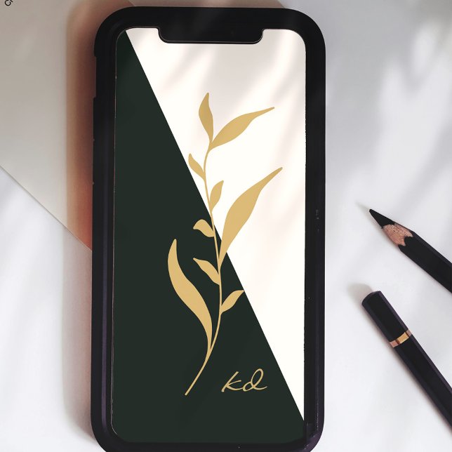 Grüner Farbblock-Monogramm geometrisch abstrakt Case-Mate iPhone Hülle (Von Creator hochgeladen)