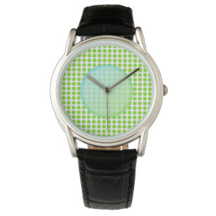 Grüner farbiger Punkt. Armbanduhr