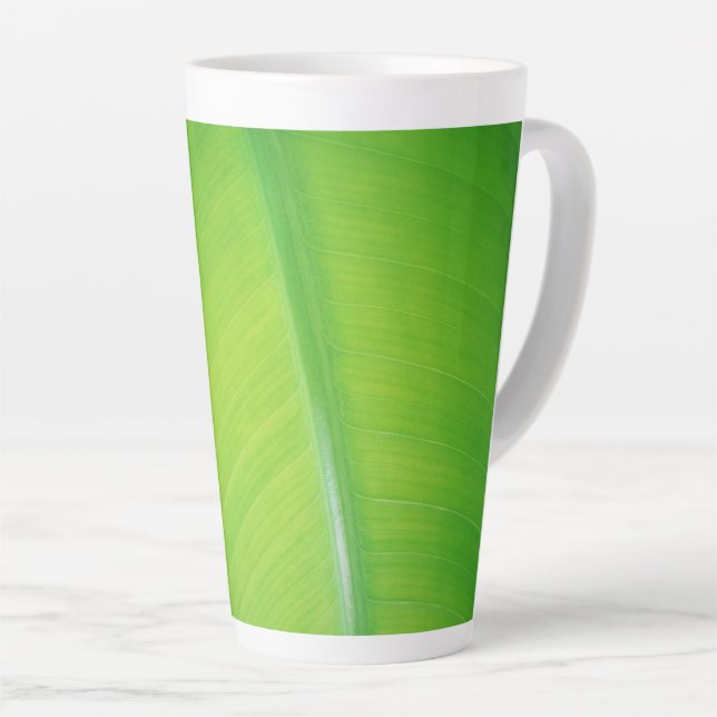 Grüner Farbverlauf Bananenblattstruktur Name Milchtasse (Rechte Ecke)