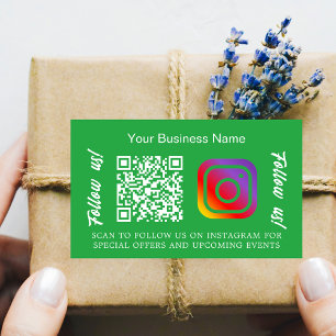 Grüner Firmenname qr Code Instagram Rechteckiger Aufkleber