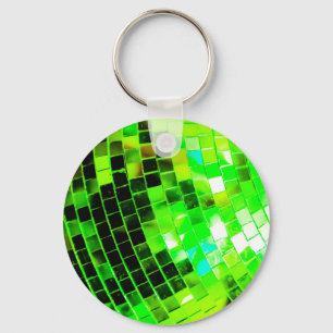 Grüner flippiger Disco-Ball Schlüsselanhänger