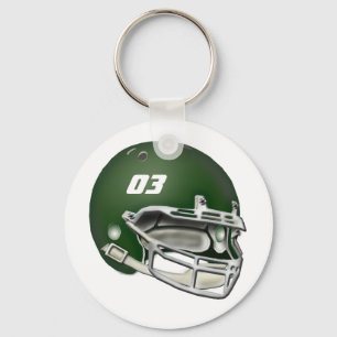 Grüner Football-Helm Schlüsselanhänger