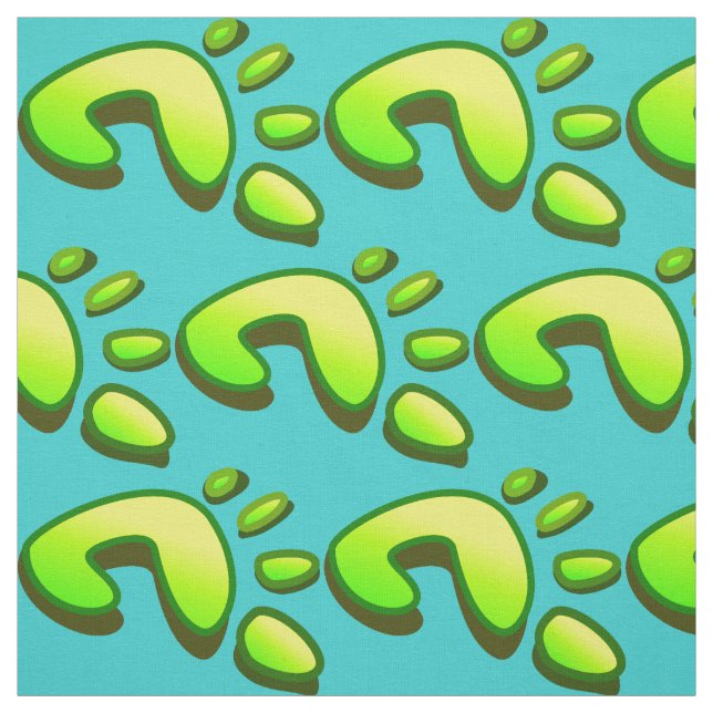 Grüner Footprint Stoff (Muster)