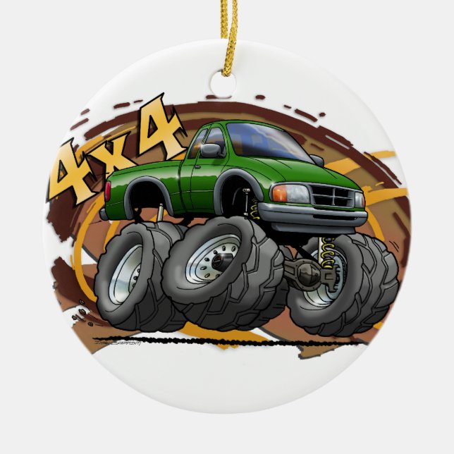 Grüner Förster Keramikornament (Vorne)