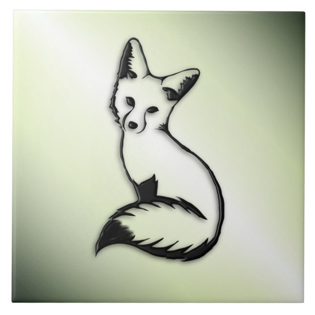 Grüner Fox Fliese (Vorderseite)
