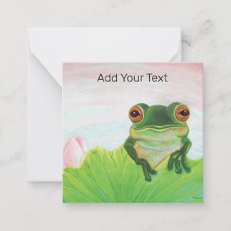 Grüner Frog Entspannend Personalisiert Mitteilungskarte