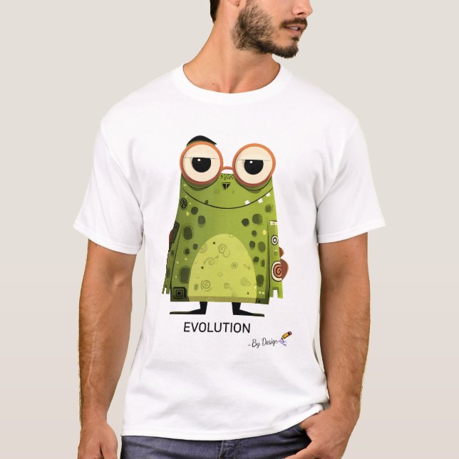 Grüner Frog mit Brille | EVOLUTION - nach Entwurf T-Shirt (Vorderseite)