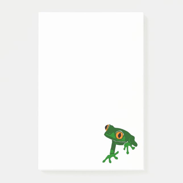 Grüner Frog - Nachhinweise Post-it Klebezettel (Vorderseite)