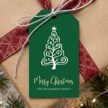 Grüner Frohe Weihnachten Baum Schrift Name Whimsic
